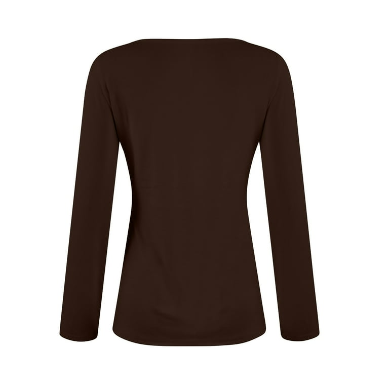 LISTHA Womens Crop Tops Square Neck Long Sleeve Basic Shirts Slim