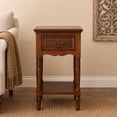 thumbnail image 3 of DecMode 16" x 29" Brown Wood 1 Drawer Accent Table, 1-Piece, 3 of 15