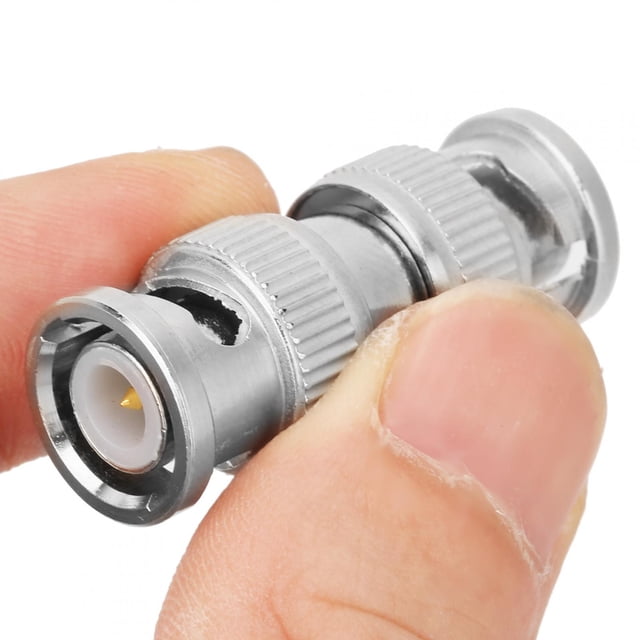 Conector BNC, 2 piezas BNC macho a BNC macho a BNC macho, adaptador BNC macho a BNC macho, confiable y duradero