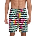 thumbnail image 3 of Lsque Trendy Colorful Pineapples Mens Sleep Pajama Shorts,Short Pajama Pants, Cotton Ultra-Soft Knit-Medium, 3 of 9