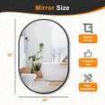 thumbnail image 4 of CONCETTA Bathroom Mirror, Oval Wall Mirror with Anti-Rust Metal Frame, Tempered Glass, Morden Vanity Mirror for Over Sink, Entryway, Living Room, Bedroom, Horizontal or Vertical(24" x 36", Black), 4 of 5