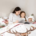 thumbnail image 5 of Feelyou Christmas Reindeer Queen Comforter Set, Dreamy Xmas Animal Bedding Sets, Dreamy Fairy Tale Reversible Bedding Comforter Set, Breathable Home Decor,3 Pieces, 5 of 8