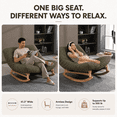 thumbnail image 6 of LEGAHOME Oversized Rocking Accent Chair Indoor, 41.3in Papasan Rocking Lounge Chair for Adults with Corduroy Cushion, Plush Reading Nook Chair for Living Room, Solid Wood Base, Antique Green, 6 of 8