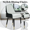 thumbnail image 5 of 2-Piece Dining Chairs Set, Black-White PU Faux Leather Upholstery with Metal Frame, Modern Design for Kitchen, Living Room, Office, 5 of 6