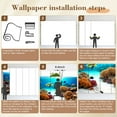 thumbnail image 5 of Wallpaper Underwater World Island Fish Sea Ocean Turtle Coral Reefs Tropical Peel and Stick Wall Murals 100"H x 144"W Removable PVC Wall Paper Self-Adhesive Wall Decor for Bedroom Living Room, 5 of 7