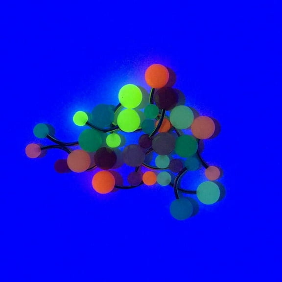 Glow In The Dark 16 Colorful Belly Button Rings Surgical Steel