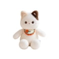 thumbnail image 2 of Plush Stuffed Animals, Stuffed Cat Plush, Cat Stuffed Animal, Plushie with Bib Design, 16X8 Inch Soft Cuddly Figure with Crocheted Decorative Bib for Play and Display, 2 of 8
