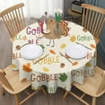 thumbnail image 2 of Happy Thanksgiving Turkey Fall Leaves Round Tablecloth 60" X 60",Wrinkle Wipeable Table Cloth for Kitchen Dining Room Picnic Patio Party, 2 of 5