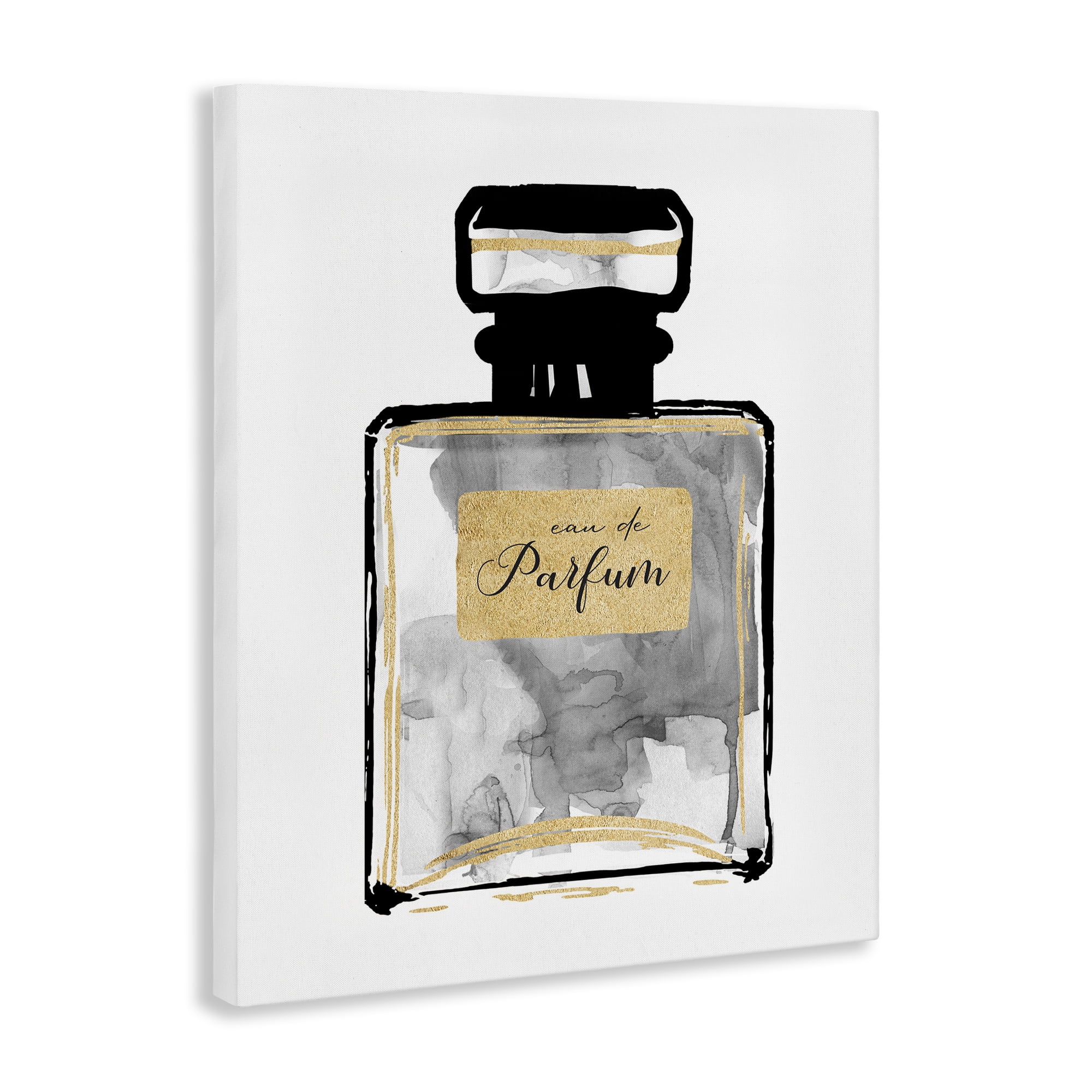 Stupell Industries Black French Perfume Beauty & Fashion Painting Gallery Wrapped Canvas Art Print Wall Art, 36 x 48