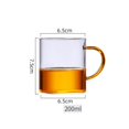 thumbnail image 2 of 4PCS Glass Cups with Handle Set Mini Thickened Heat-resistant Master Cup Transparent Home Brewing Tea Cup, 2 of 8