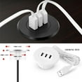 thumbnail image 2 of Desk USB Grommet Hub - 3 Port 2.0 Splitter for Office & Home, 2-Inch Hole, 2 of 12