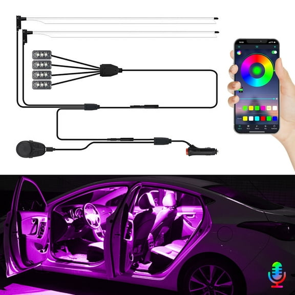 AUTOXBERT Car Strip Interior Light Ambient Lighting Footwell Neon Center Console Dashboard