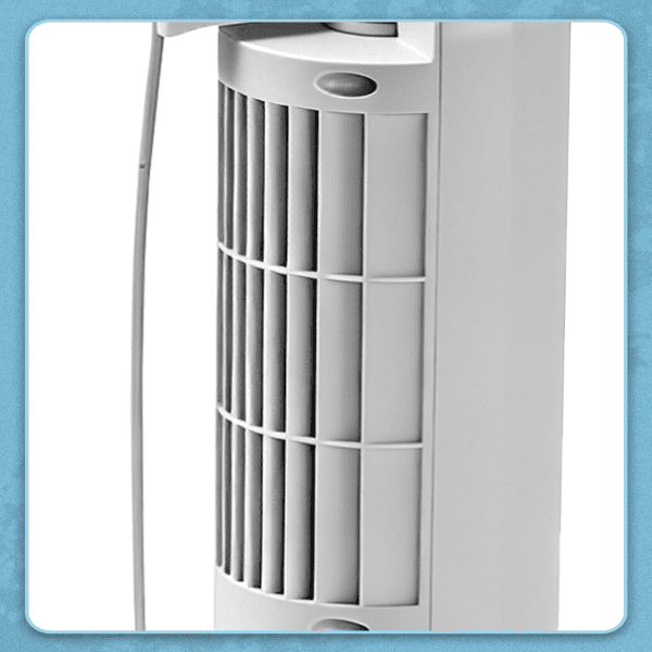 Alvantor 16-Inch Mini Tower Fan, Floor or Wall Mount, Touch Control, Remote, 3 Speeds, Oscillation, 9-Hour Timer, White