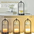 thumbnail image 2 of Candle Warmer Lamp with Timer, 3-Level Dimmable Candle Lamps Vintage Glass Shade, Candle Warmer Light Wax Melt Warmer for Scented Wax, Black Warmer Lamp for Women Home Decor (2 Bulbs Included), 2 of 8
