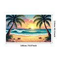 thumbnail image 3 of LUUFILx Tropical Sunset Beach Backdrop Hammock Scenery with Palm Trees for Party Decorations Photography Props Video Background Banner Ocean View, 3 of 8