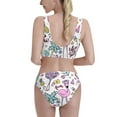 thumbnail image 3 of Daiia Summer with Flamingo printed 2 piece Swimsuit Bikinis for Women High Waisted Racerback Bathing Suits Summer Tummy Control Scoop Neck Swimwear-Large, 3 of 8