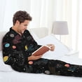 thumbnail image 6 of Sikiie Galaxy Mens Pajama Set, Soft Warm Long Sleeve Sleepwear, Cozy Button-Down Pjs for Men-Small, 6 of 7