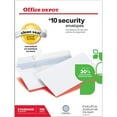 Office Depot 30 Recycled Clean Seal(TM) Security Envelopes, 10 (4 1/8in. x 9 1/2in.), White