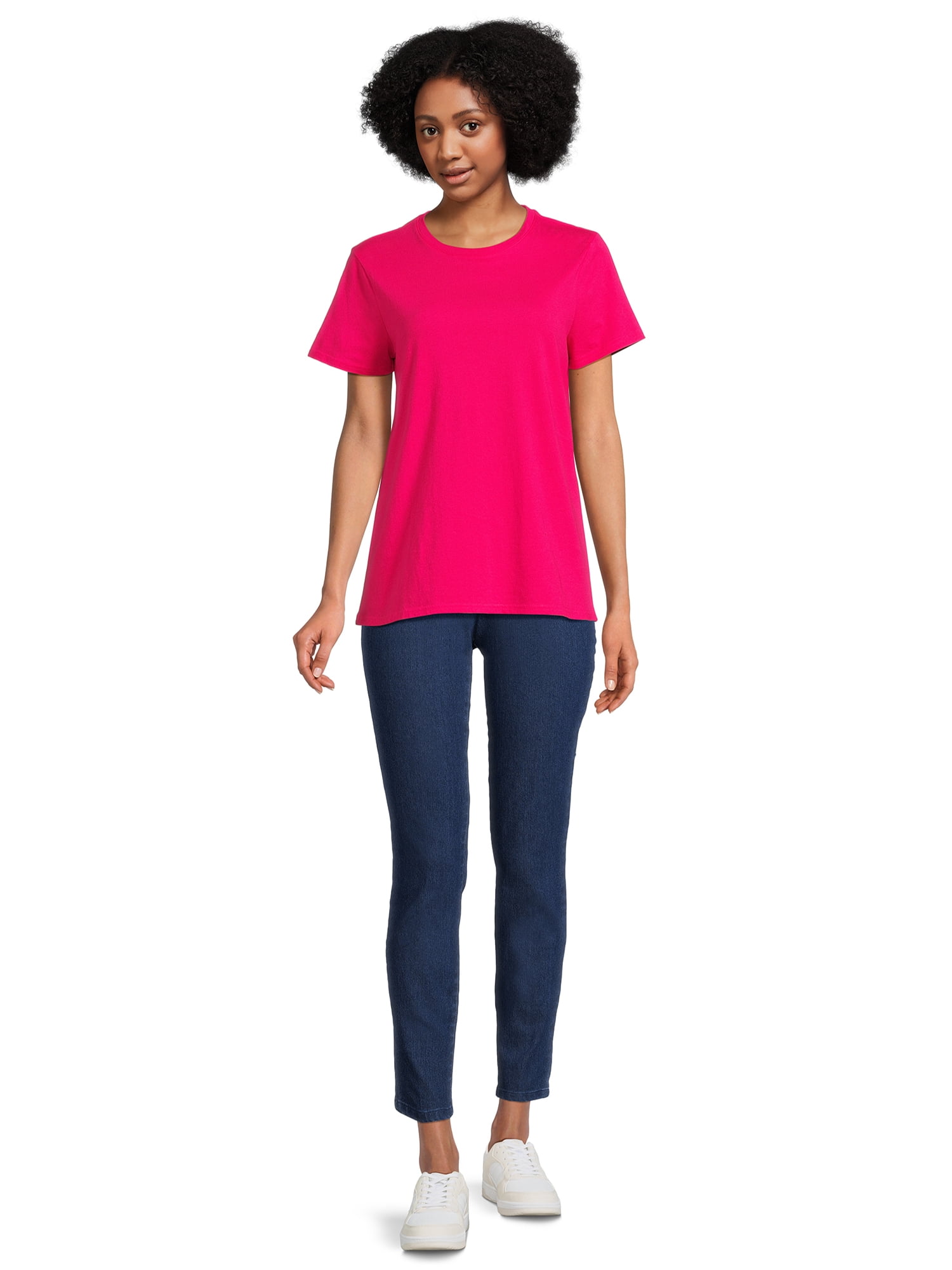 RealSize Women's Crewneck Tee with Short Sleeves, Sizes XS-XXXL