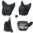 thumbnail image 5 of Mens Vintage Canvas Shoulder Messenger Bag Chest Leather Patchwork Messenger Bag(03-1BLACK), 5 of 5