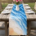 thumbnail image 4 of Blue Beach Coastal Table Runner 70 Inches, Summer Nautical Seaside Ocean Ombre Bed Runner Dresser Scarves Tabletop for Indoor Outdoor Parties/Ceremony/Banquet, 13" x 70", 4 of 9