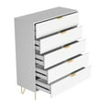 thumbnail image 3 of 5-Drawer Chest in MDF Wood with Gold Metal Legs, 3 of 6