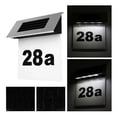 thumbnail image 4 of Injueey Luz de número de casa solar de acero inoxidable 1.2V 20lm 6500k 120 grados IP65 Lámpara de placa de puerta de reemplazo desmontable impermeable Electrodomésticos Injueey HA073573-00, 4 of 6