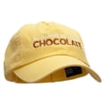 thumbnail image 5 of I'd Rather Be Eating Chocolate Embroidered Low Profile Dyed Cotton Twill Cap - Yellow OSFM, 5 of 5
