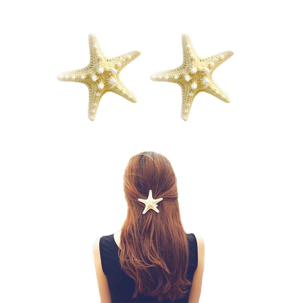 2 Pcs Starfish Hair Clip Mermaid Hair Accessories for Women Girls Seashell  Hair Clips Sea Shell Star Ariel Hair Clips Starfish Headpiece Mermaid Hair  Clip Costume for Women 
