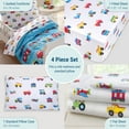 thumbnail image 4 of Wildkin Kids 4 Pc Toddler Microfiber Bed in a Bag for Boys & Girls (Trains, Planes & Trucks Blue), 4 of 7