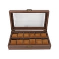 thumbnail image 4 of RELOJ ESTUCHE, Almohada Protectora de Almohadilla de Franela Suave 12 Compartimos Ultra Suave de Cuero Pu Caja de Cuero Grano de Madera Con Ventana Grande para Almacenamiente, 4 of 7