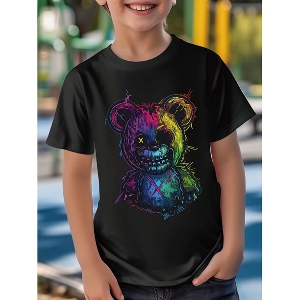 Camiseta informal de verano para niño - "Fácilmente distraído por los aviones"; Estampado gráfico, Manga corta, Cuello redondo, Tejido elástico ligero, Ideal para ropa informal de verano | Top con e