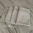thumbnail image 6 of Elizabeth Samuel King Size Sage Green 6-piece Bed Sheet Set, 100% Bamboo Sheets with Deep Pockets, 400 Thread Count, 4 Pillowcases, 1 Flat Sheet, 1 Fitted Sheet (Sage Green), 6 of 8