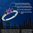 thumbnail image 2 of Gem Stone King 925 Sterling Silver Cushion Purple Amethyst Black Onyx and White Moissanite 3 Stone Engagement Ring for Women (0.87 Cttw, Gemstone February Birthstone, Size 6), 2 of 6