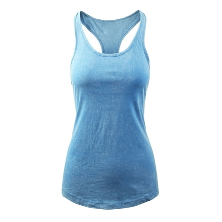 Womens Workout Tank Top Stone Washed Atheltic Racerback Yoga Gym