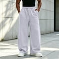 thumbnail image 4 of TKKCS Mens Wide Leg Sweatpants Drawstring Elastic Waist Baggy Open Bottom Lounge Casual Sweat Pants with Pockets Gray XL, 4 of 6