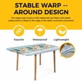 thumbnail image 4 of Blue Beach Coastal Table Cloths for 6 Foot Rectangle Tables, Nautical Shell Starfish Coral Summer Patio Waterproof Elastic Fitted Tablecloths, Washable Rectangular Table Cover for Camping, 4 of 8