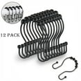 thumbnail image 3 of Emlimny Shower Curtain Hooks, 12 Pcs Shower Curtain Rings, Stainless Steel Roller Rust-Resistant Balance Sliding Anti-Drop Double Shower Hooks for Curtain Bathroom Shower Curtains (Black), 3 of 6