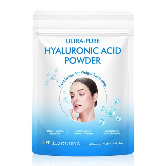 Polvo de ácido hialurónico APUUFYQC para rostro y articulaciones 100 ml