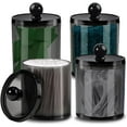 thumbnail image 1 of AIMIXUN Lot de 4 Distributeurs de Cotons-Tiges, Support pour Tampons de Coton, Support Transparent Noir pour Cotons-Tiges Support Rond en Coton, Ensemble de Pots d'Apothicaire Rangement de Salle de Bain pour Boule de Coton, Tampons Ronds, 1 of 8