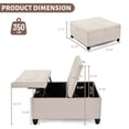 thumbnail image 3 of Ottoman with Storage, 35" Extra Large Storage Ottoman Coffee Table with Lift Top, Oversized Square Ottoman with Storage for Living Room, Tufted Linen Ottoman Foot Rest for Bedroom, 3 of 8