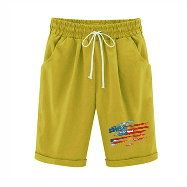 Top and Shorts Sets for Women, Womens Elastic Waist Printing Drawstring Shorts