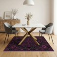thumbnail image 3 of ODIKA 5'x7' Washable Area Rug Easy Care, Non-Shedding, Pet Friendly, Charcoal Black Witchy Victorian Plum Gothic Maximalist Florals with Boho Medallion for Small Living Room, Bedroom, 3 of 7