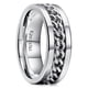 thumbnail image 1 of Anillo giratorio King Will de acero inoxidable plateado de 8 mm para hombre, 1 of 7