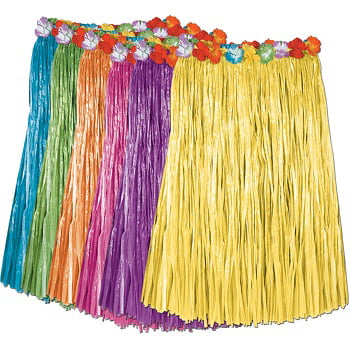 Ddi Child Artificial Grass Hula Skirt W/floral Waistba