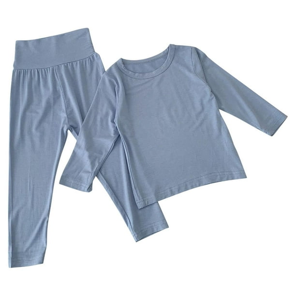 Odeerbi 2-12 Años Niños Niñas Modal Pijamas Manga Larga Pantalones Cintura Alta Conjunto Ropa de Dormir Niños Dos Piezas Conjunto Pijama
