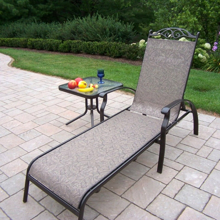 Oakland Living Cascade Sling Chaise Lounge with Side Table