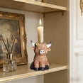 thumbnail image 4 of Small Floral Highlands Yak Resin Crafts Candlestick Ornament For Living Room Office Or Room Decoration, 4 of 6