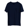 thumbnail image 1 of Camisetas Prolriy para hombre, camiseta deportiva grande de fitness sólida para hombre, camiseta de algodón elástico con bolsillo, manga corta, cuello en V, camisas para hombre azul marino XXXXL, 1 of 3