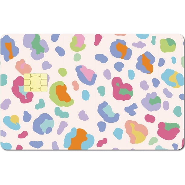 Pegatinas para tarjetas de débito, pegatinas para tarjetas de crédito, sin burbujas, delgadas, pequeñas, personalizadas, de PVC, impermeables, extraíbles, para tarjetas de transporte, leopardo